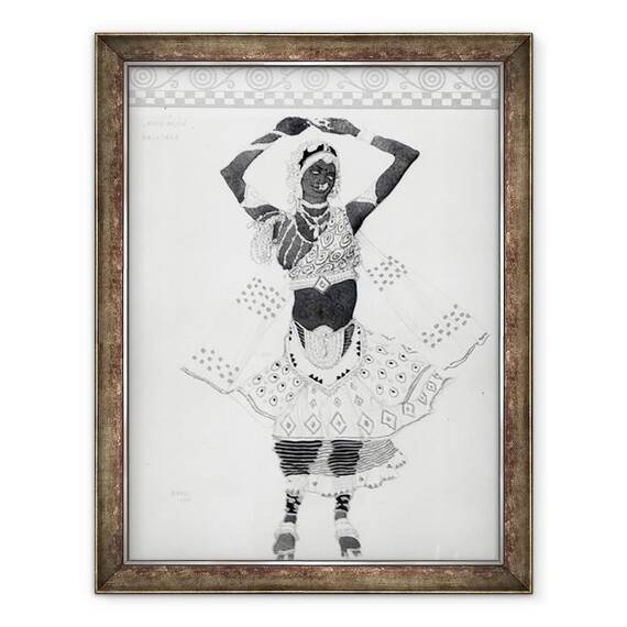 Tablou inramat - Leon Bakst - Design-ul costumelor pentru Le Dieu Bleu - - Roveli