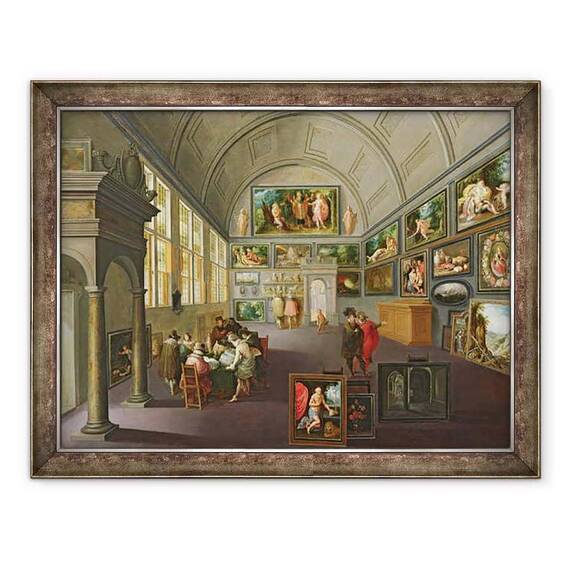 Tablou inramat - Hendrik Steenwyck the Younger - Interiorul unei galerii de imagini - - Roveli