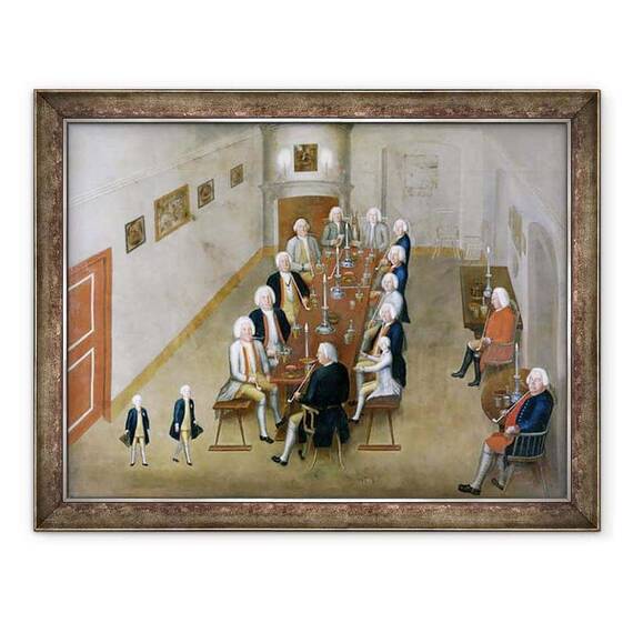 Tablou inramat - George Lisiewski - Consiliul de fumat al lui Frederick William I al Prusiei - - Roveli