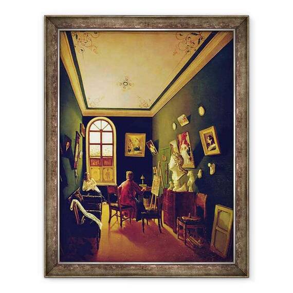Tablou inramat - Scoala Rusa - Studioul Pictorului - - Roveli