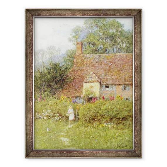 Tablou inramat - Helen Allingham - Langa Poarta Cabanei - - Roveli