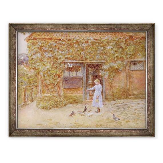 Tablou inramat - Helen Allingham - O cabana la Shere - - Roveli