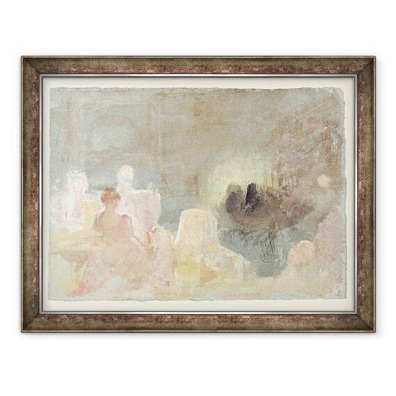 Tablou inramat - Joseph Mallord William Turner - Interior la Petworth cu o femeie asezata - - Roveli