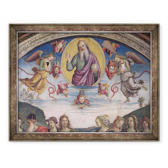 Tablou inramat - Pietro Perugino - Tatal Etern in glorie cu profeti si Sibili, de la Sala dellUdienza - - Roveli