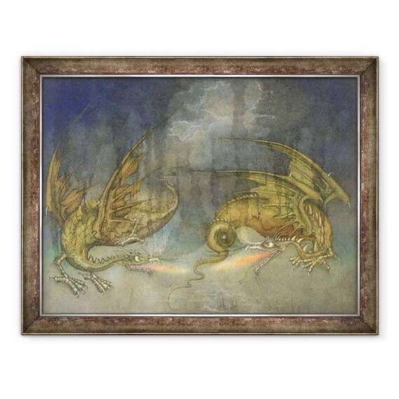 Tablou inramat - Wayne Anderson - Lupta Dragoni - - Roveli