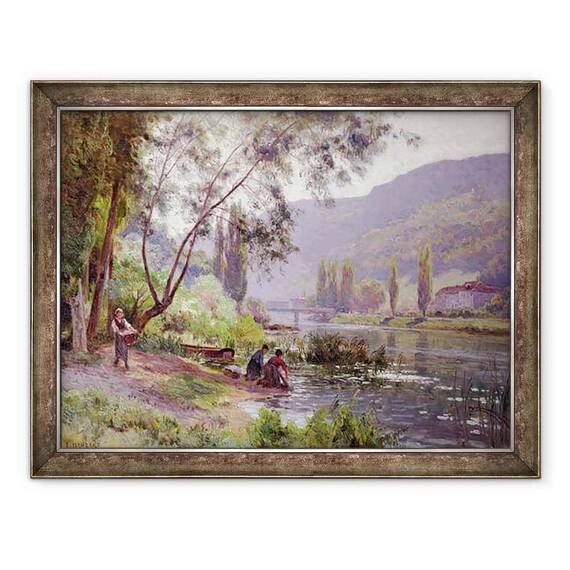 Tablou inramat - Emile Isenbart - La marginea raului - - Roveli