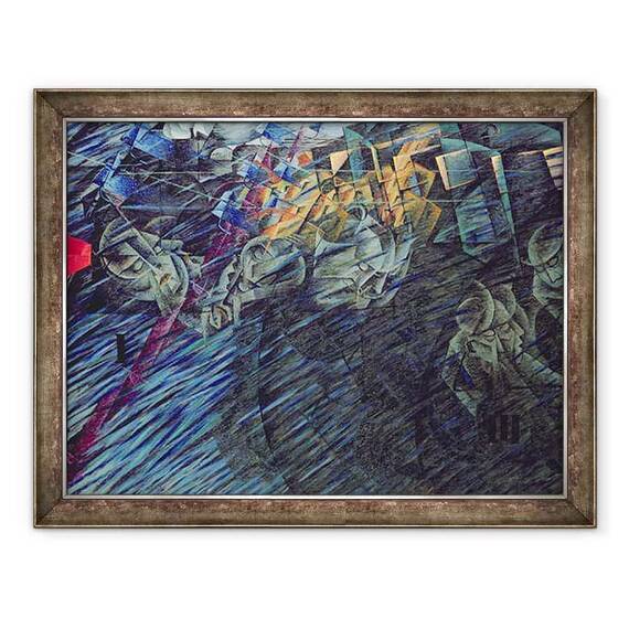 Tablou inramat - Umberto Boccioni - Stari de spirit, Cei care merg - - Roveli