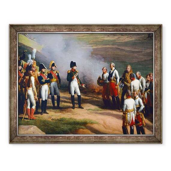 Tablou inramat - Charles Thevenin - Detaliu din capitularea Ulm, 20 octombrie 1805 - Napoleon si generalii austrieci - - Roveli