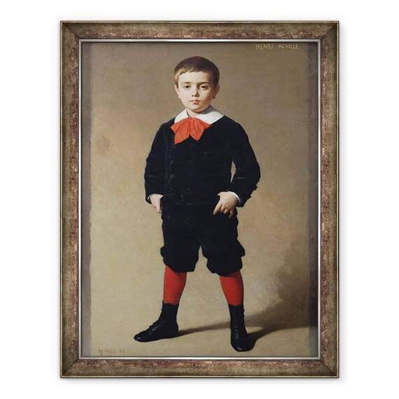 Tablou inramat - Achille Zo - Portretul lui Henri Achille, fiul artistului - - Roveli