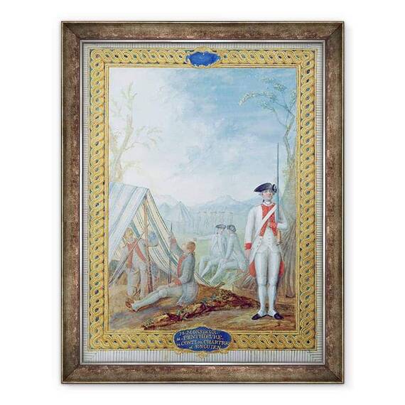 Tablou inramat - Nicolas Hoffmann - Uniforme ale infanteriei franceze in timpul Razboiului de Independenta american - - Roveli