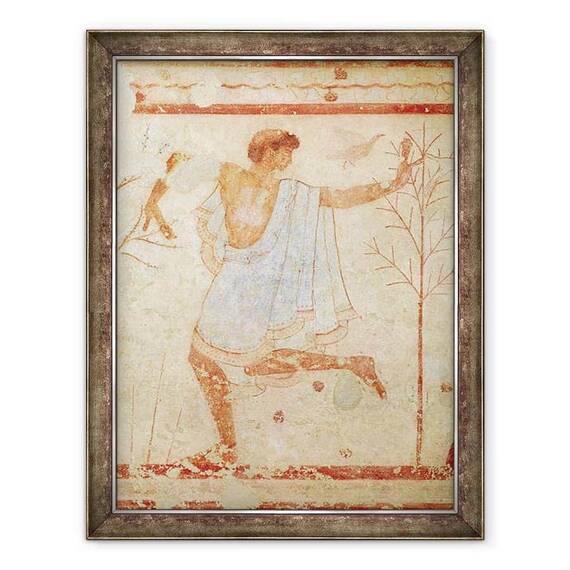 Tablou inramat - Etruscan - Dansator intr-o tunica albastra din mormantul Tricliniumului - - Roveli