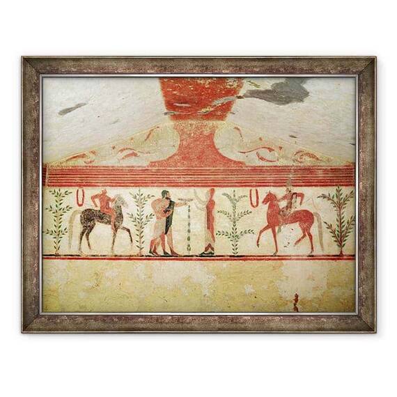 Tablou inramat - Etruscan - Vedere la peretele din spate, Mormantul Baronului - - Roveli