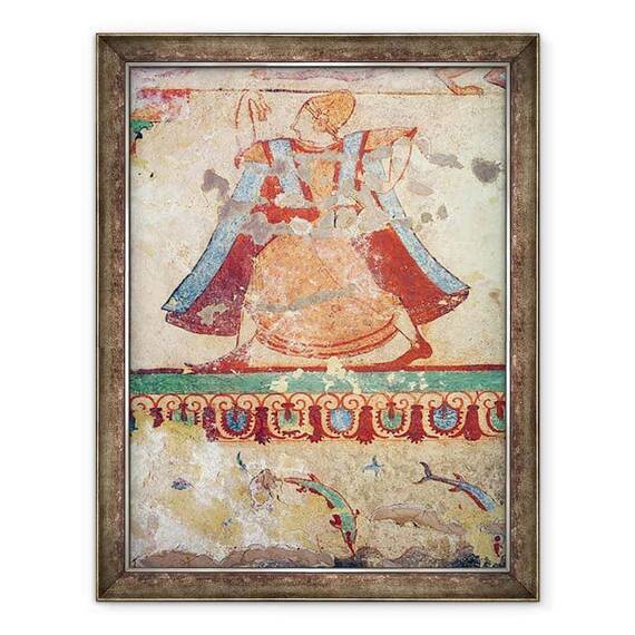 Tablou inramat - Etruscan - Dansatoare, din Mormantul Leilor - - Roveli