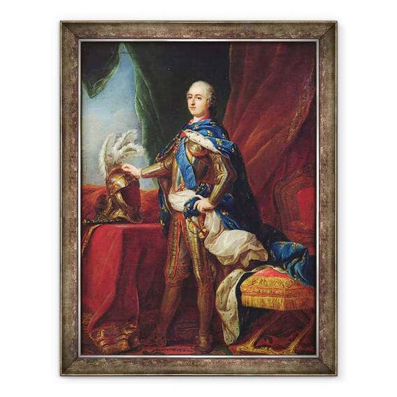 Tablou inramat - Carle van Loo - Portret De Ludovic al XV-lea in armura - - Roveli
