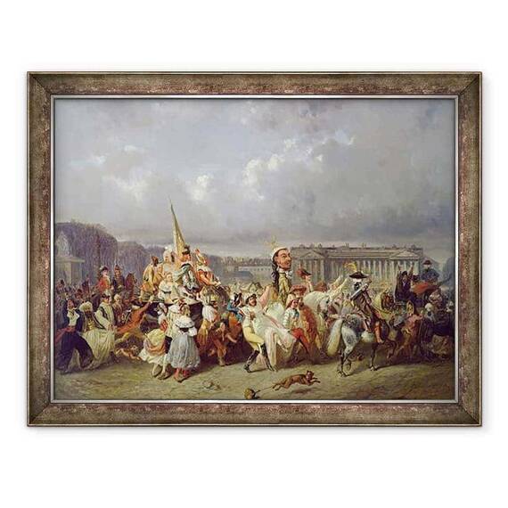 Tablou inramat - Ernest Seigneurgens - Carnavalul in Place de la Concorde, Paris - - Roveli