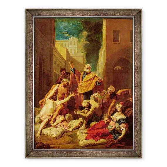 Tablou inramat - Jean-Baptiste Jouvenet - Sfantul Petru vindecand bolnavii - - Roveli