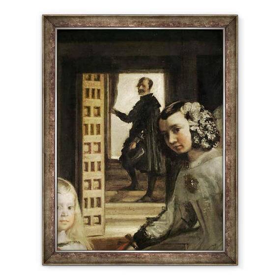 Tablou inramat - Diego Rodriguez de Silva y Velazquez - Detaliu al fundalului Las Meninas, sau Familia lui Filip al IV-lea - - Roveli