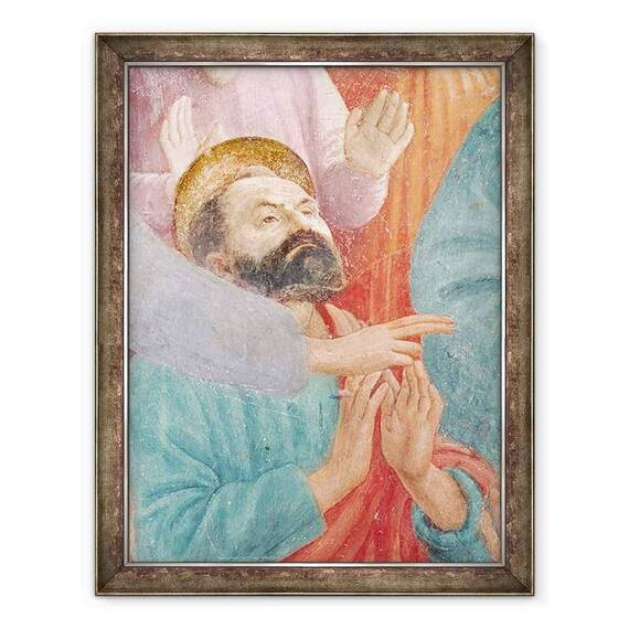 Tablou inramat - T. Masaccio - Capul Sfantului Pavel, de la invierea Fiului lui Teofil, si Sfantul Petru intronat ca Prim Episcop al Antiohiei - - Roveli
