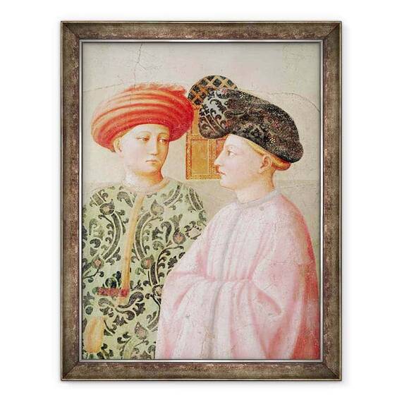 Tablou inramat - Tommaso Masolino da Panicale - Detaliu al figurilor din spatele Sfantului Petru, de la ridicarea Tabitha - - Roveli