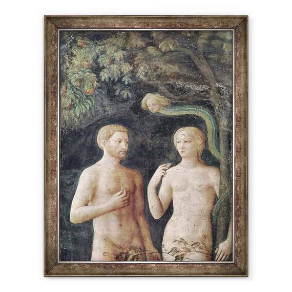 Tablou inramat - Tommaso Masolino da Panicale - Detaliile ispitei lui Adam si Evei - - Roveli