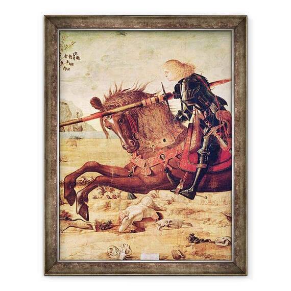 Tablou inramat - Vittore Carpaccio - Detaliu de Sf. George uciderea dragonului - - Roveli