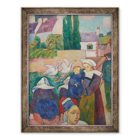 Tablou inramat - Emile Bernard - Podul la Pont-Aven - - Roveli