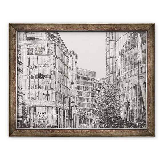 Tablou inramat - Vincent Alexander Booth - Manchester, Deansgate, vedere de la cafenea, 2010 - - Roveli