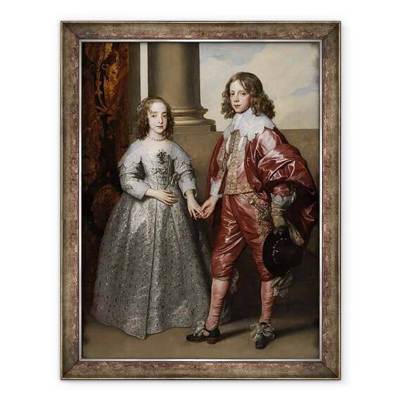 Tablou inramat - Anthony van Dyck - William al II-lea, Print de Orange, si mireasa sa, Mary Stuart - - Roveli