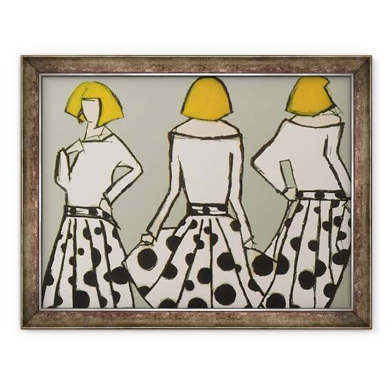 Tablou inramat - Daisy de Villeneuve - Trei fete I - - Roveli