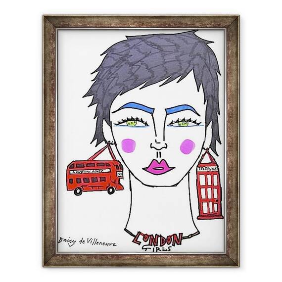 Tablou inramat - Daisy de Villeneuve - Londra Girls - - Roveli