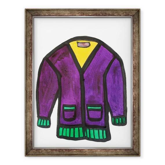 Tablou inramat - Daisy de Villeneuve - Cardigan mov - - Roveli