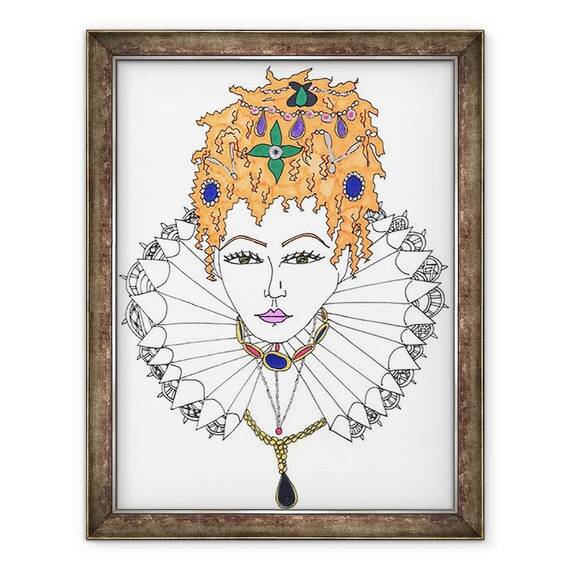 Tablou inramat - Daisy de Villeneuve - Queen Elizabeth I - - Roveli