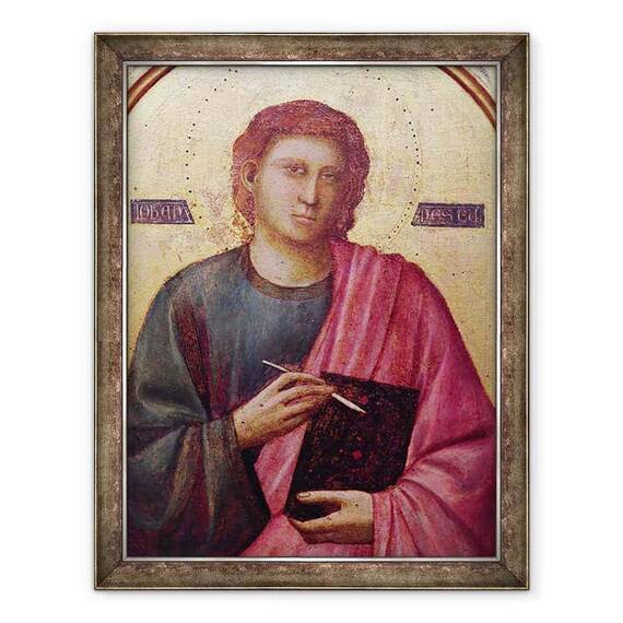 Tablou inramat - Giotto di Bondone - Sfantul Ioan Evanghelistul, panoul din stanga al altarpiesei Badia - - Roveli