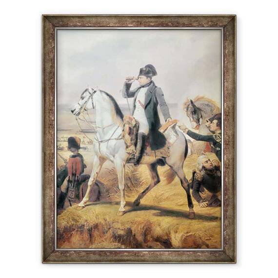 Tablou inramat - Emile Jean Horace Vernet - Detaliu al lui Napoleon din Batalia de la Wagram, 6 iulie 1809 - - Roveli
