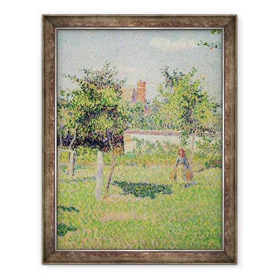 Tablou inramat - Camille Pissarro - Femeie in lunca la Eragny, Primavara - - Roveli