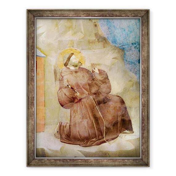 Tablou inramat - Giotto di Bondone - Sfantul Francisc primind stigmata, detaliu al Sfantului Francisc - - Roveli