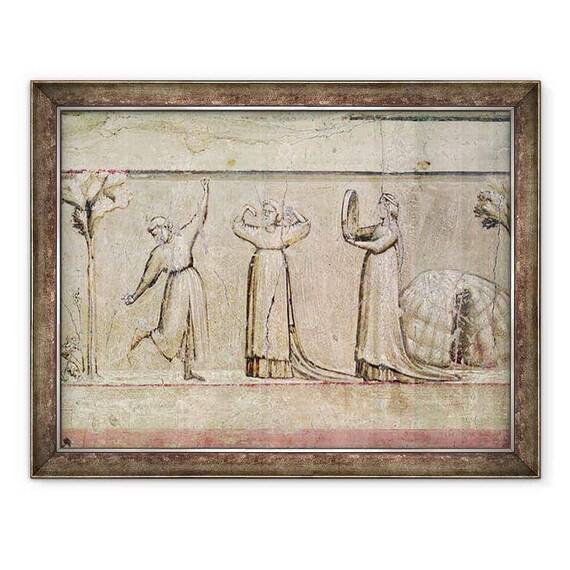 Tablou inramat - Giotto di Bondone - Justitie, detalii despre dansatori - - Roveli