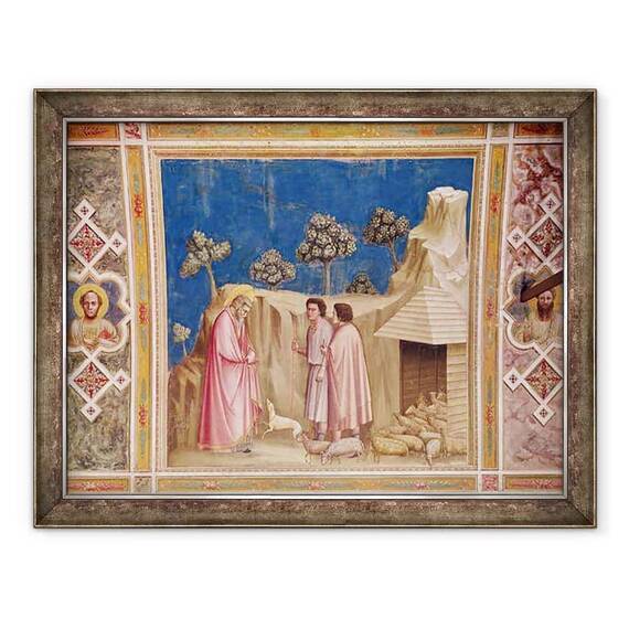 Tablou inramat - Giotto di Bondone - Ioachim printre pastori - - Roveli