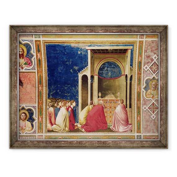 Tablou inramat - Giotto di Bondone - Peditorii Fecioarei se roaga inaintea tijelor din templu - - Roveli