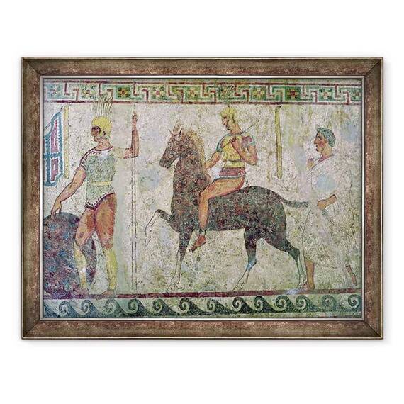 Tablou inramat - Greek - Cavalerist si un soldat picior - - Roveli