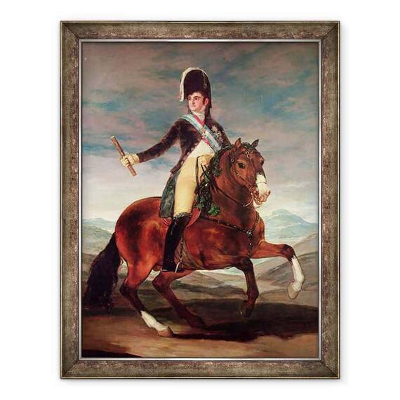 Tablou inramat - Francisco Jose de Goya y Lucientes - Portrit ecvestru al lui Ferdinand VII - - Roveli
