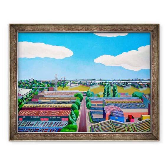 Tablou inramat - Noel Paine - Thames Gateway de vara - - Roveli