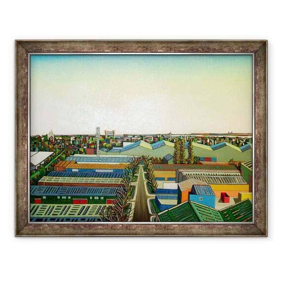 Tablou inramat - Noel Paine - Thames Gateway de iarna - - Roveli