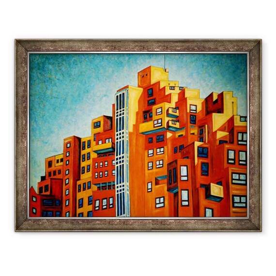 Tablou inramat - Noel Paine - Wharf de liber schimb - - Roveli