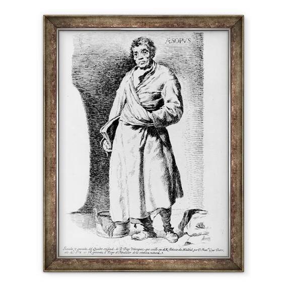 Tablou inramat - Diego Rodriguez de Silva y Velazquez - Aesop, imprimare realizata de Francisco de Goya y Lucientes - - Roveli