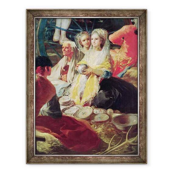 Tablou inramat - Francisco Jose de Goya y Lucientes - Doamnele cumpara ceramica la un stand din Madrid - - Roveli
