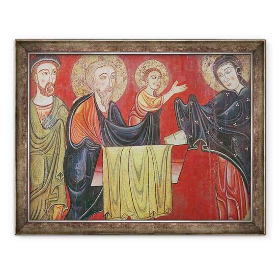 Tablou inramat - Master of Avià - Prezentarea la templu, de la Frontul Altarului Santa Maria dAvia, Bergueda - - Roveli