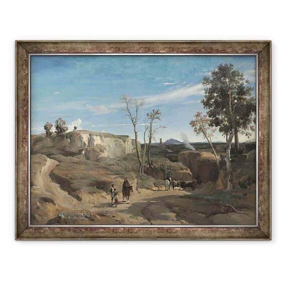 Tablou inramat - Jean Baptiste Camille Corot - La Cervara, Campagna Romana - - Roveli