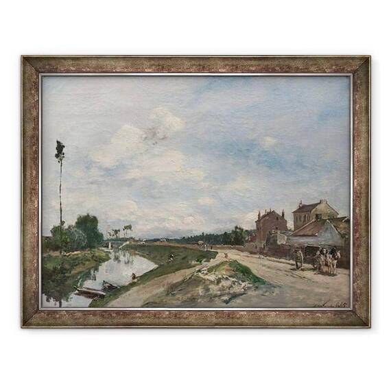 Tablou inramat - Johan-Barthold Jongkind - Sena la Bas-Meudon - - Roveli