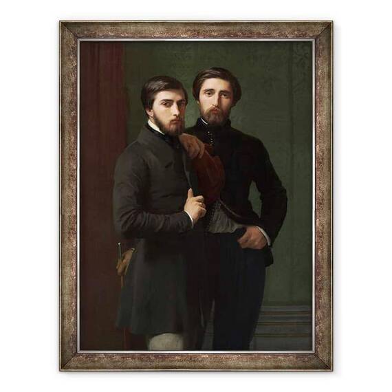 Tablou inramat - Hippolyte Flandrin - René-Charles Dassy si fratele sau Jean-Baptiste-Claude-Amédé Dassy - - Roveli